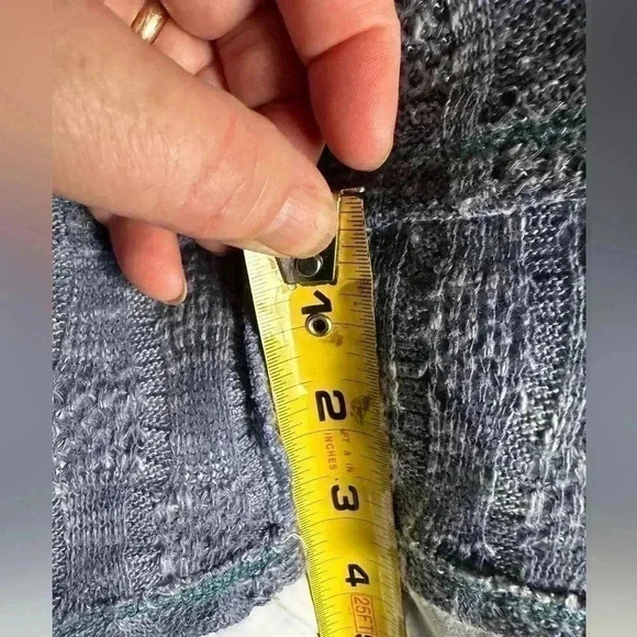 Heather blue swing sweater tank top,‎ size xl. Crochet back with flowers. - Picture 9 of 11